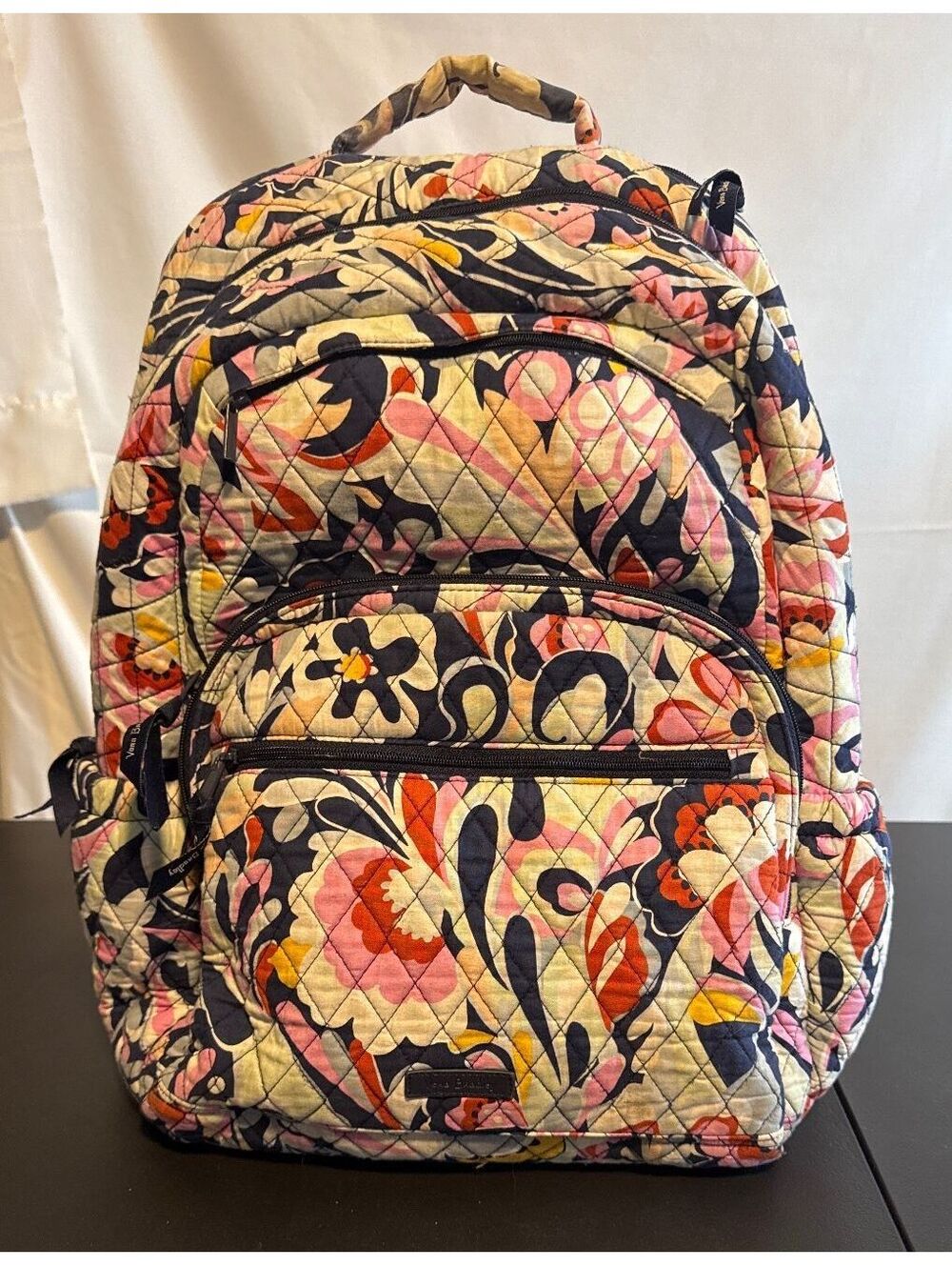 Vera Bradley Quilted Floral Campus Laptop Backpack Multicolor Retired Pattern